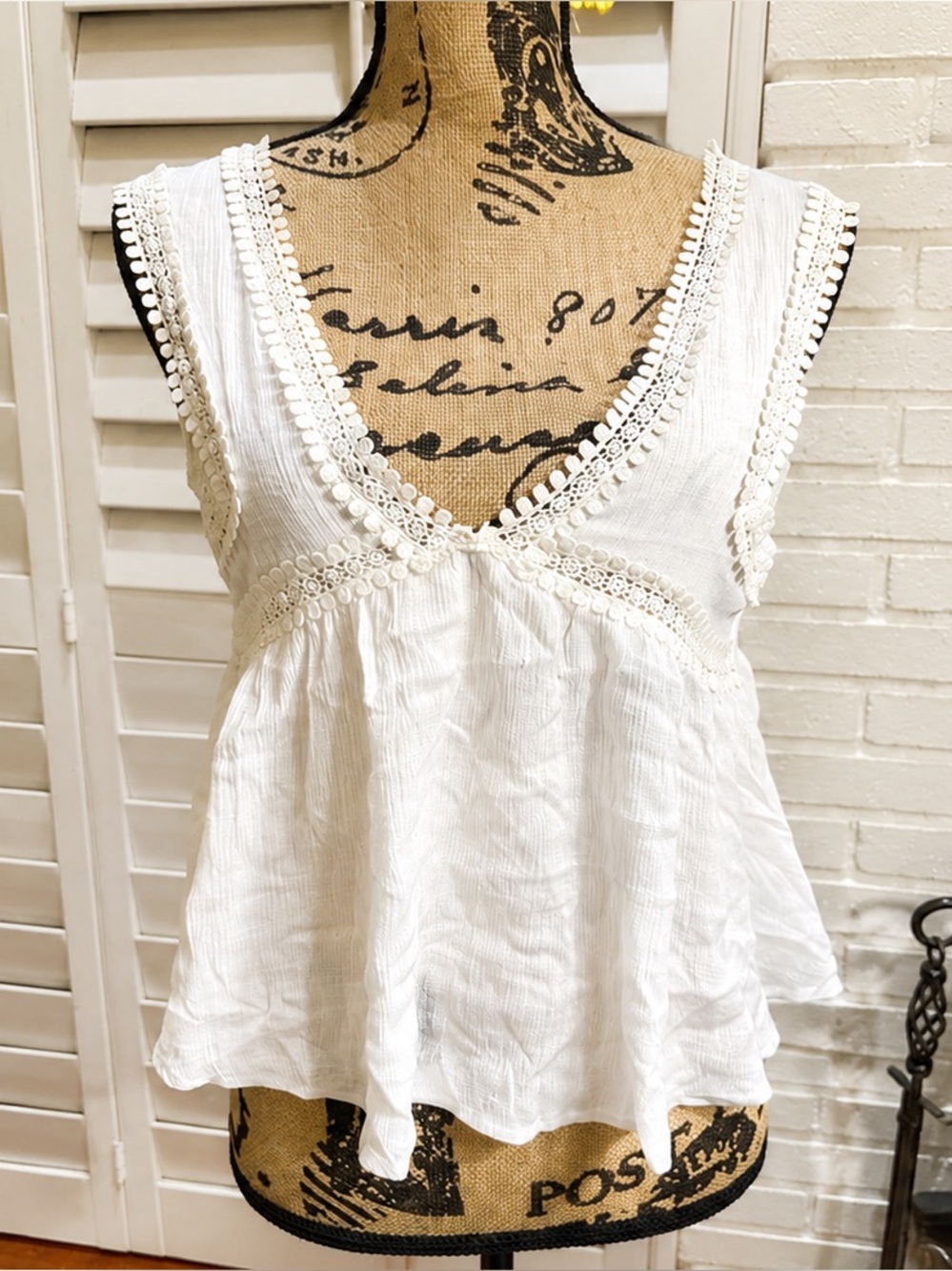 Flying Tomato embellished trim sleeveless top